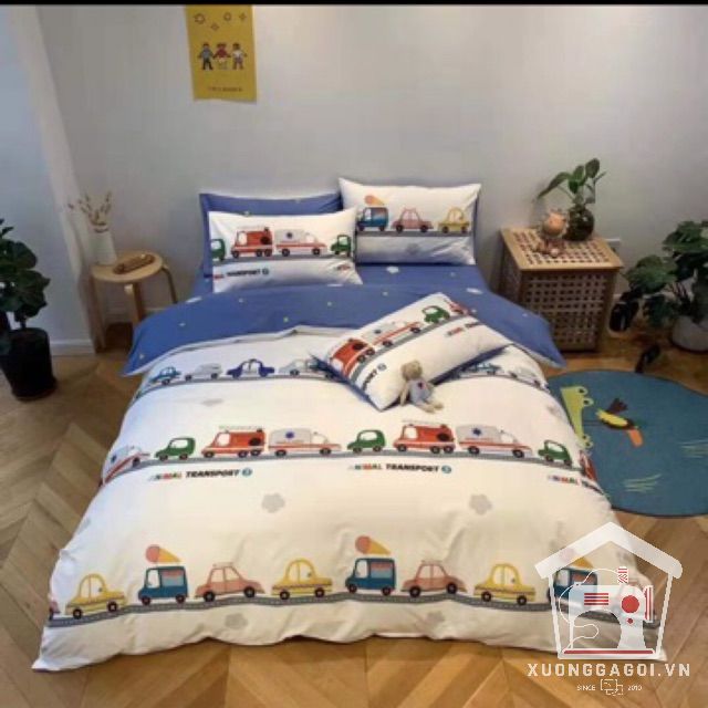 bộ chăn ga gối hình ô tô1