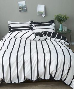 Bộ chăn ga gối đệm kẻ sọc, kẻ caro hiện đại