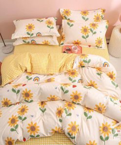 Bộ chăn ga gối hình hoa lá thiên nhiên bốn mùa tuyệt đẹp